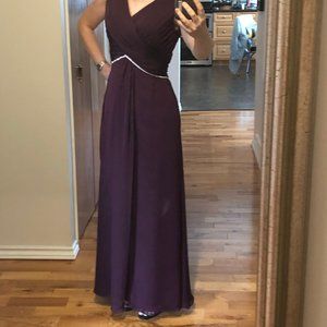 Purple long bridesmaid dress